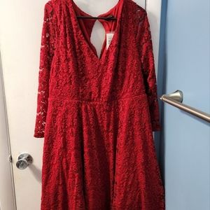 Red crinoline dress with pockets